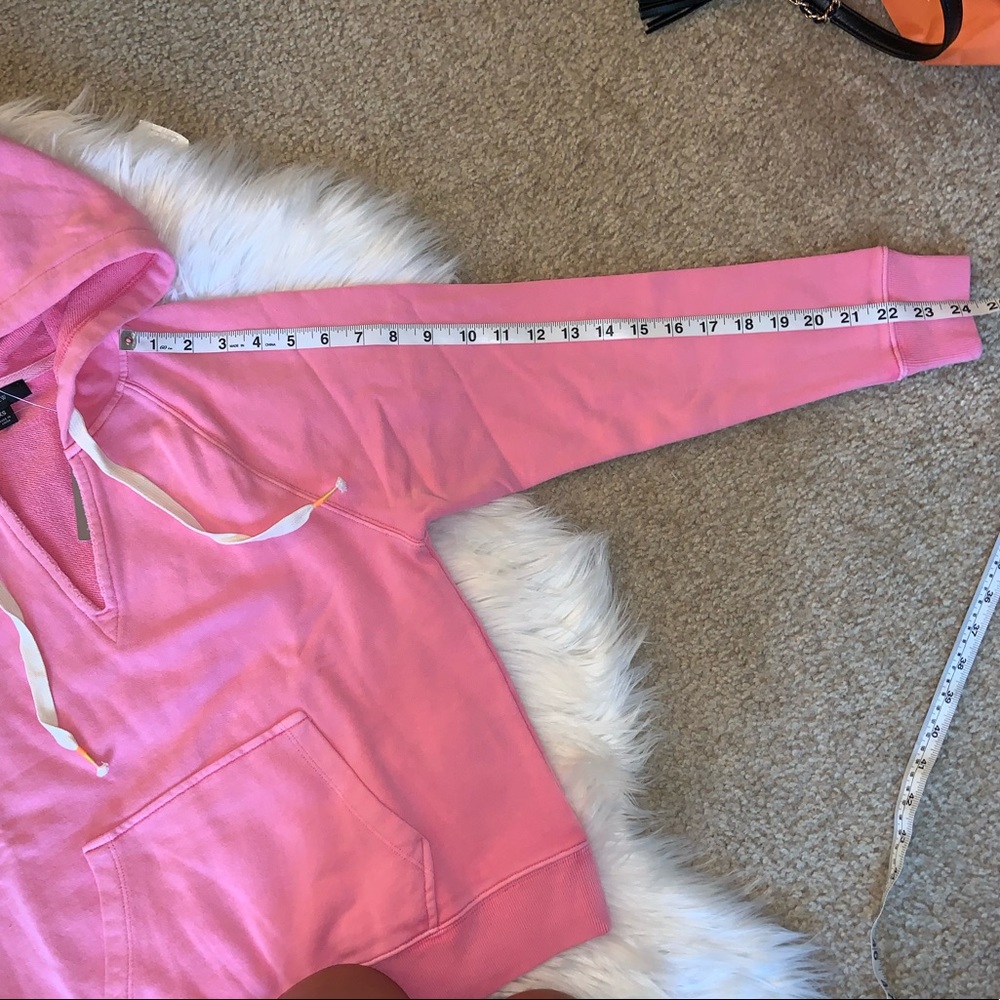 NWT J Crew V Neck Pink Hoodie XS - Picture 6 of 8